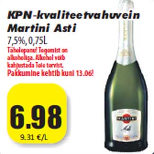 Allahindlus - KPN-kvaliteetvahuvein Martini Asti 7,5%, 0,75L