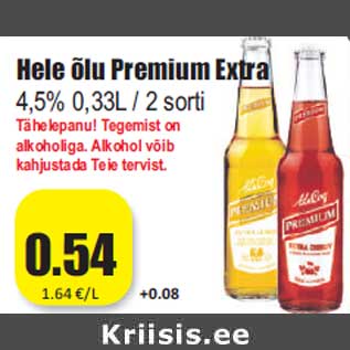 Allahindlus - Hele õlu Premium Extra