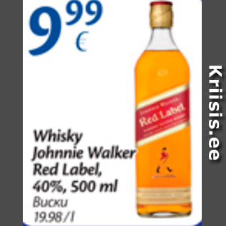 Allahindlus - Whisky Johnnie Walker Red Label