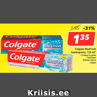 Allahindlus - Colgate MaxFresh hambapasta, 125 ml*