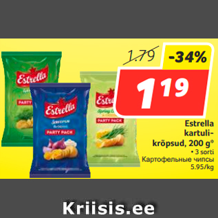 Allahindlus - Estrella kartulikrõpsud, 200 g*