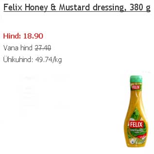 Allahindlus - Felix Honey&Mustard dressing