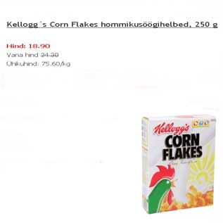 Allahindlus - Kellogs Corn Flakes hommikusöögihelbed