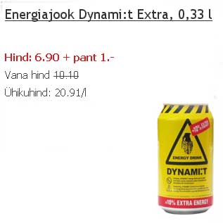 Allahindlus - Energiajook Dynami:е Extra