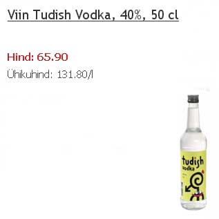 Allahindlus - Viin Tudish Vodka