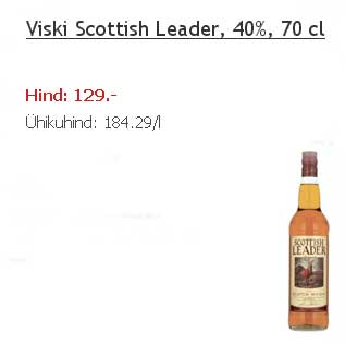 Allahindlus - Viski Scottish Leader