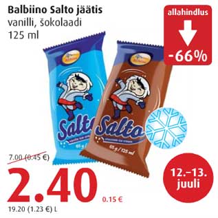 Allahindlus - Balbiino Salto jäätis