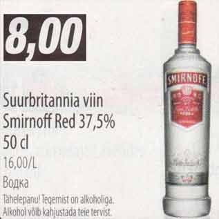 Allahindlus - Suurbritannia viin Smirnoff Red