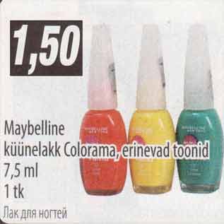 Allahindlus - Maybelline küünelakk Colorama,erinevad toonid