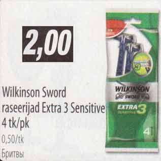 Allahindlus - Wilkinson Sword raseerijad Extra 3 Sensitive