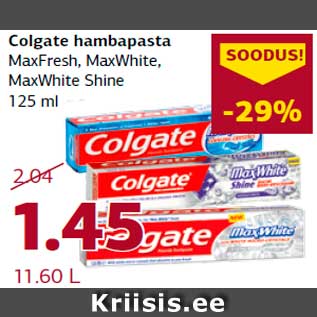 Allahindlus - Colgate hambapasta