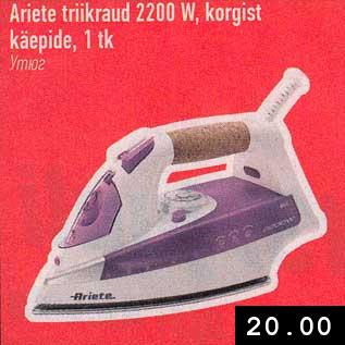 Allahindlus - Ariete triikraud 2200 W, korgist käepide