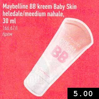 Allahindlus - Maybelline BB kreem Baby Skin heledale/meedium nahale