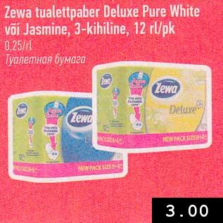 Allahindlus - Zewa tualettpaber Deluxe Pure White või Jasmine