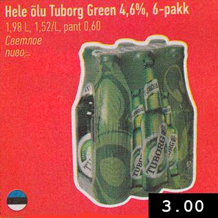 Allahindlus - Hele õlu Tuborg Green