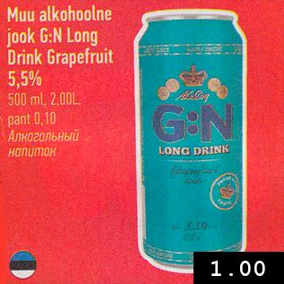 Allahindlus - Muu alkohoolnejook G:N Long Drink Grapefruit