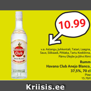 Allahindlus - Rumm Havana Club Anejo Blanco, 37,5%, 70 cl