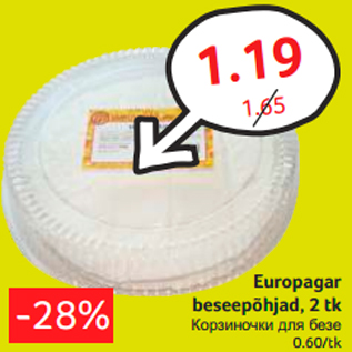 Allahindlus - Europagar beseepõhjad, 2 tk