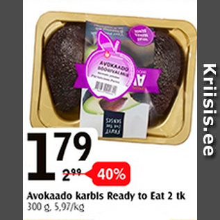 Allahindlus - Avokaado karbis Ready to Eat 2 tk