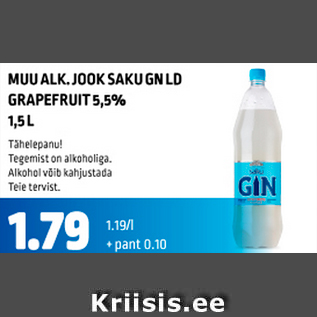 Allahindlus - MUU ALK.JOOK SAKU GN LD GRAPEFRUIT