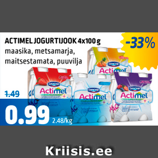 Allahindlus - ACTIMEL JOGURTIJOOK