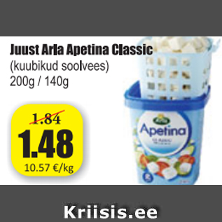 Allahindlus - Juust Arla Apetina Classic