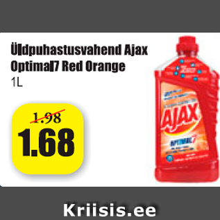 Allahindlus - Üldpuhastusvahend Ajax Optimal7 Red Orange