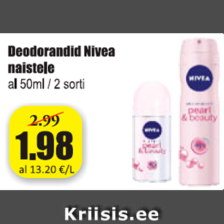 Allahindlus - Deodorandid Nivea naistele