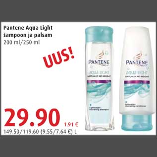 Allahindlus - Pantene Aqua Light šampoon ja palsam