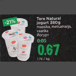 Allahindlus - Tere Natural jogurt 380 g maasika, metsamarja, vaarika