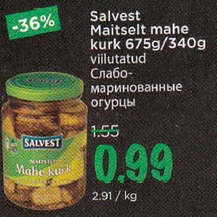 Allahindlus - Salveste Maitselt mahe kurk 675g/340 g viilutatud