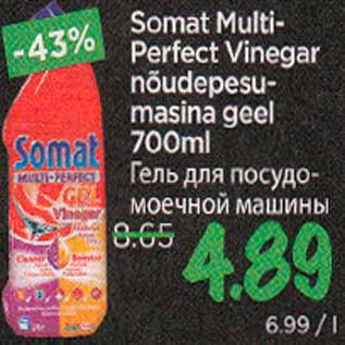 Allahindlus - Somat Multi- Perfect Vinegar nõudepesumasina geel 700 ml