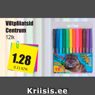 Allahindlus - Viltpliiatsid Centrum 12 tk