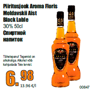 Allahindlus - Piiritusjook Aroma Floris Moldavskii Aist Black Lable