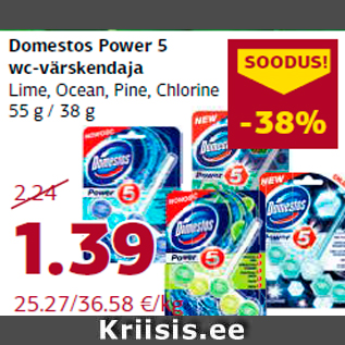 Allahindlus - Domestos Power 5 wc-värskendaja