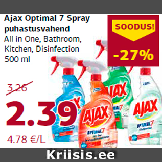 Allahindlus - Ajax Optimal 7 Spray puhastusvahend