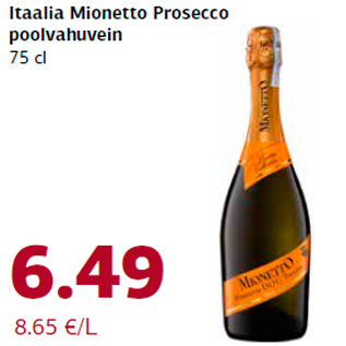 Allahindlus - Itaalia Mionetto Prosecco poolvahuvein 75 cl