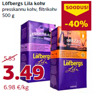 Allahindlus - Löfbergs Lila kohv