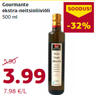 Allahindlus - Gourmante ekstra-neitsioliiviõli 500 ml