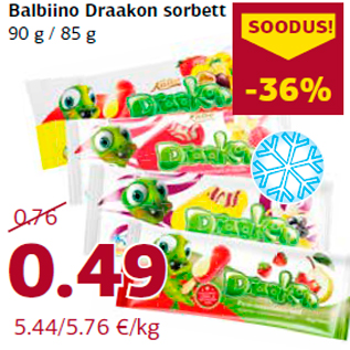 Allahindlus - Balbiino Draakon sorbett