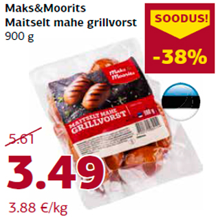 Allahindlus - Maks&Moorits Maitselt mahe grillvorst 900 g