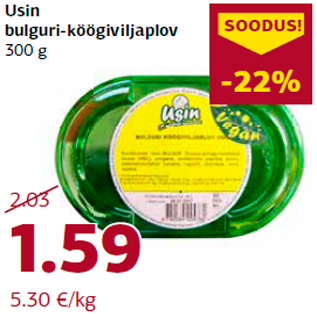 Allahindlus - Usin bulguri-köögiviljaplov 300 g