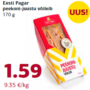 Allahindlus - Eesti Pagar peekoni-juustu võileib 170 g