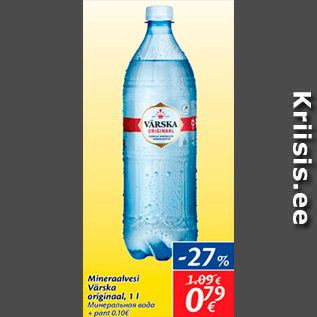 Allahindlus - Mineraalvesi Värska originaal, 1 l