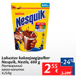 Allahindlus - Lahustuv kakaojoogipulber Nesquik, Nestle, 600 g