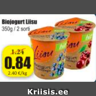 Allahindlus - Biojogurt Liisu