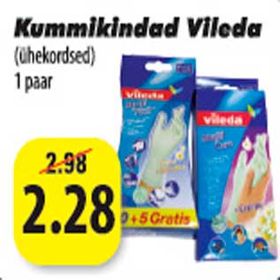 Allahindlus - Kümmikindad Vileda (ühekordsed) 1paar