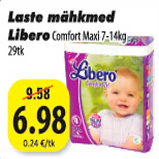 Allahindlus - Laste mähkmed Libero Comfort Maxi 7-14 kg 29 tk
