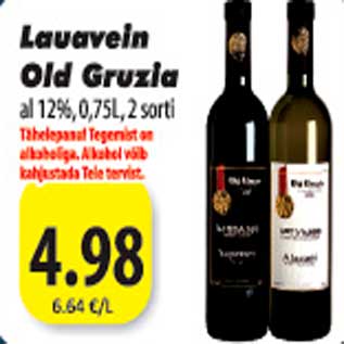 Allahindlus - Lauavein Old Gruzia al 12%, 0.75 L, 2 sorti