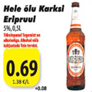 Allahindlus - Hele õlu Karski Eripruul 5%, 0,5 L